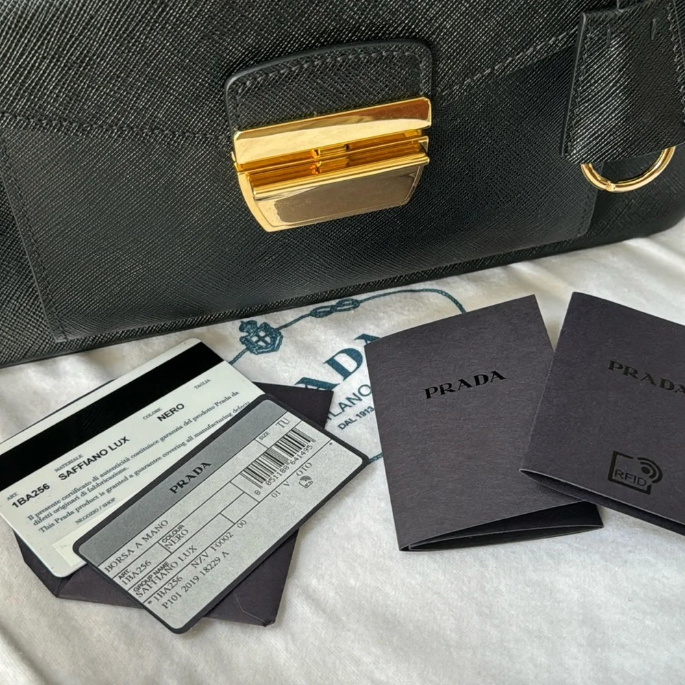 Prada Saffiano Lux Metropolis/Black Gold Metal/ Excellent Condition - Picture 16 of 16